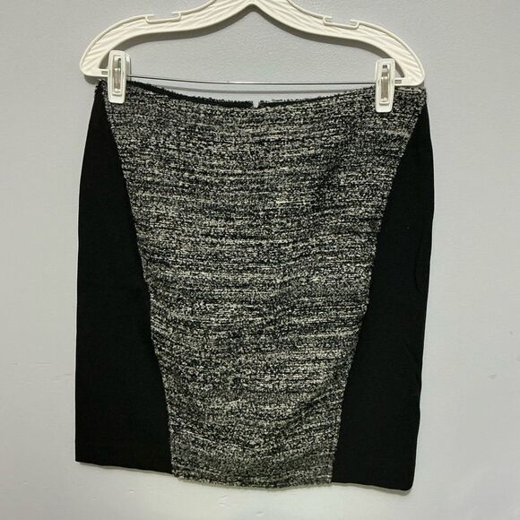 Ann Taylor Knit Tweed Style Wool Blend Black Skirt, Size 10 - Picture 1 of 7